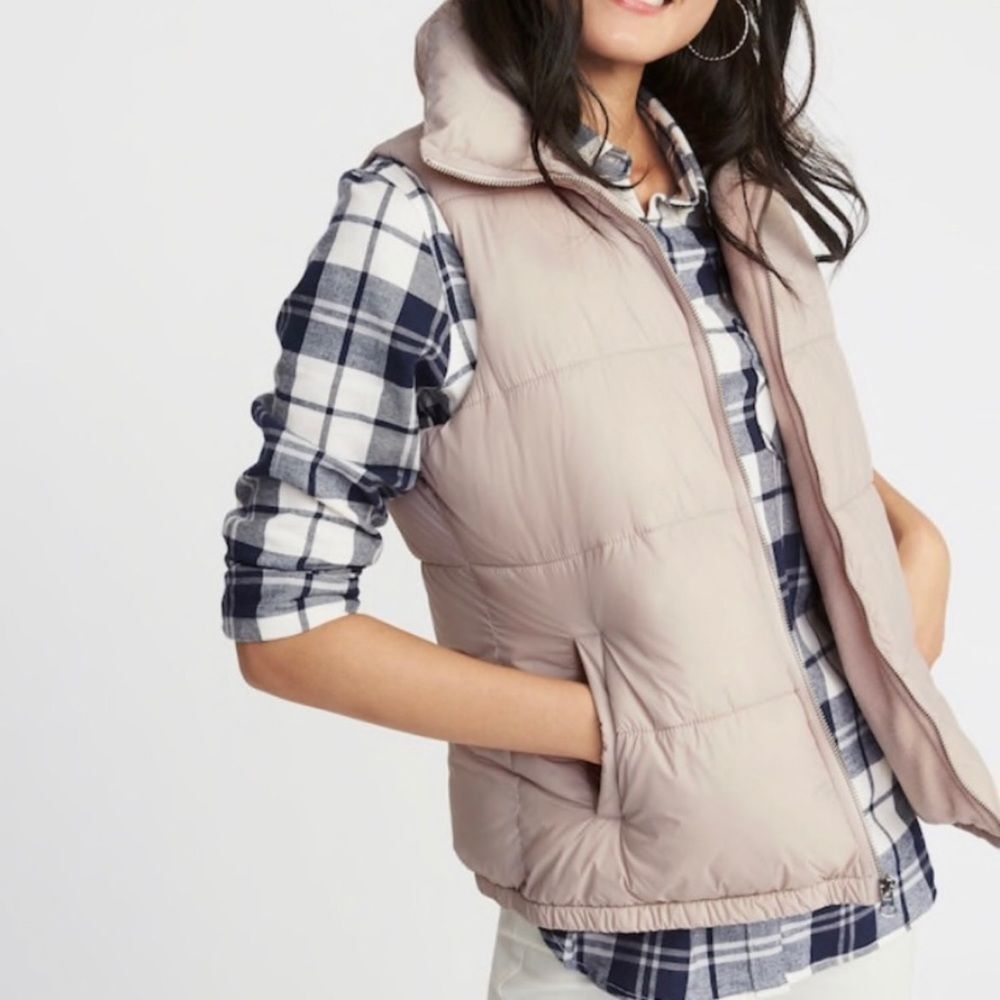 Old Navy Frost Free Puffer Zip Vest Icelandic Mineral Size XL